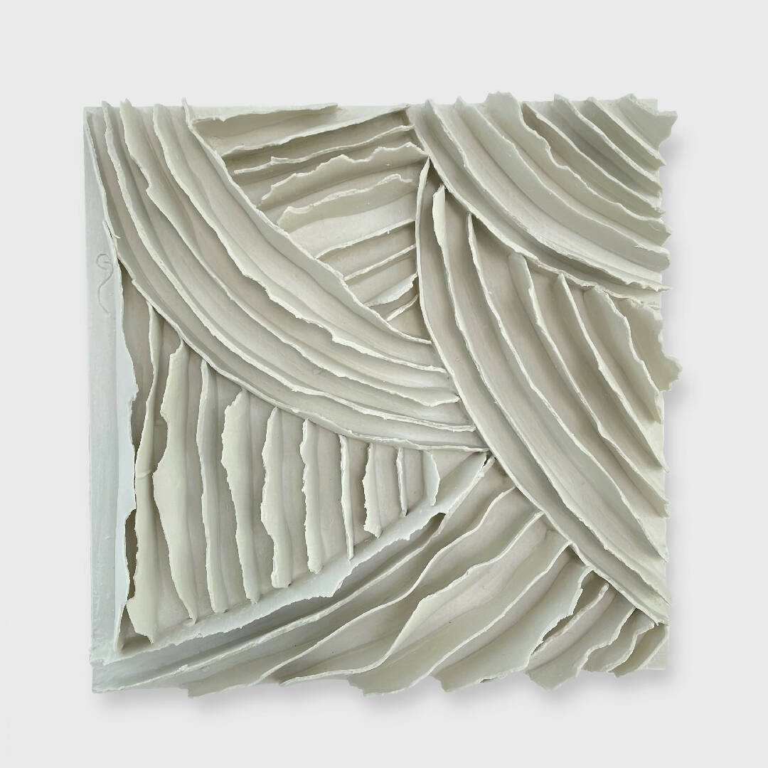 Bas relief tableau papier porcelaine collection écorce labyrinthe  –  EMPREINTES Paris